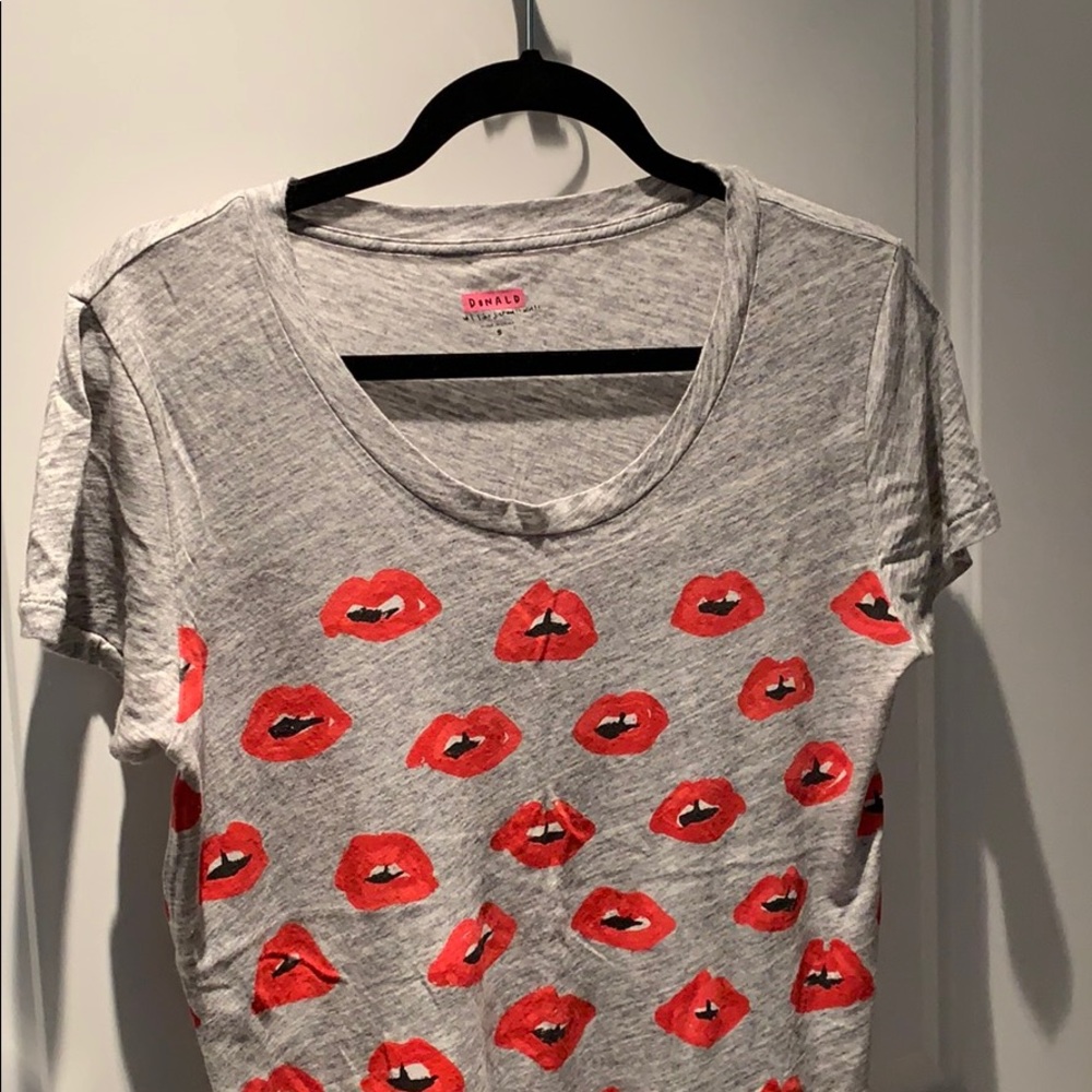 J. Crew Lips Print Graphic Tee